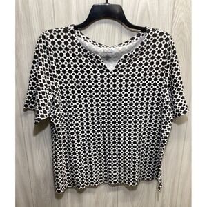 CROFT & BARROW Women's (Size‎ XXL) Short Sleeve V-Neck Shirt 100% Cotton